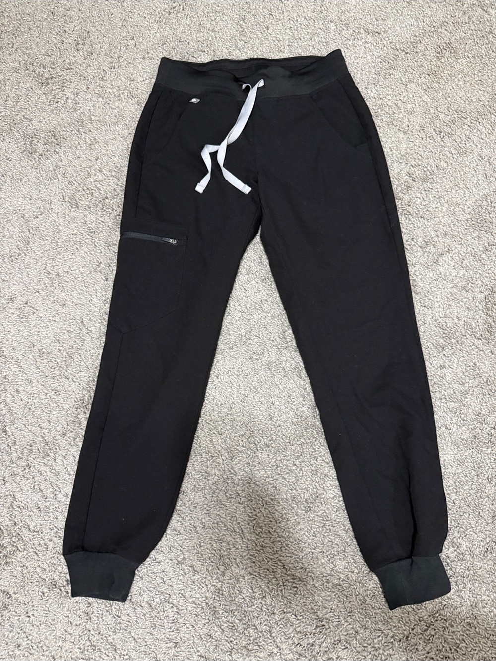 Figs Black Jogger Scrub Pants with Drawstring PO#1605